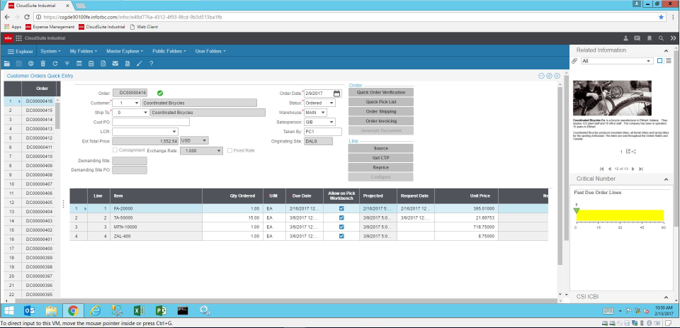 screenshot of SyteLine