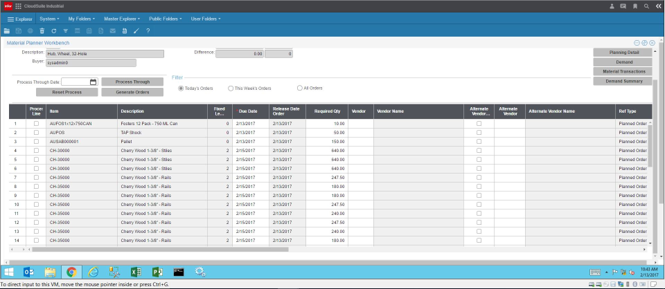 screenshot of SyteLine
