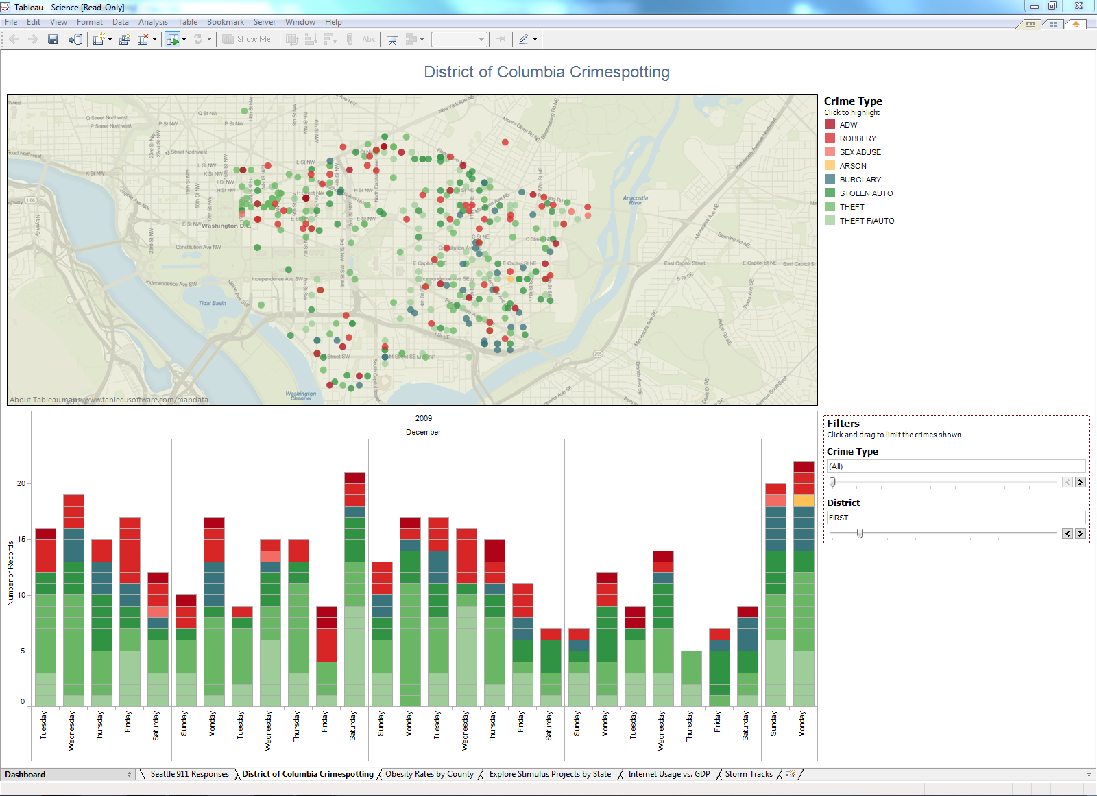 screenshot of Tableau