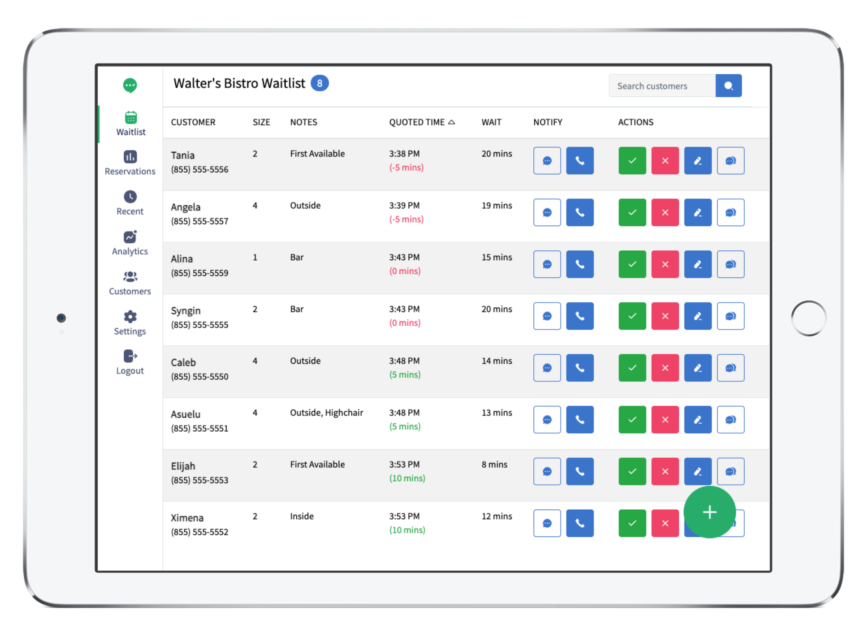 screenshot of TablesReady