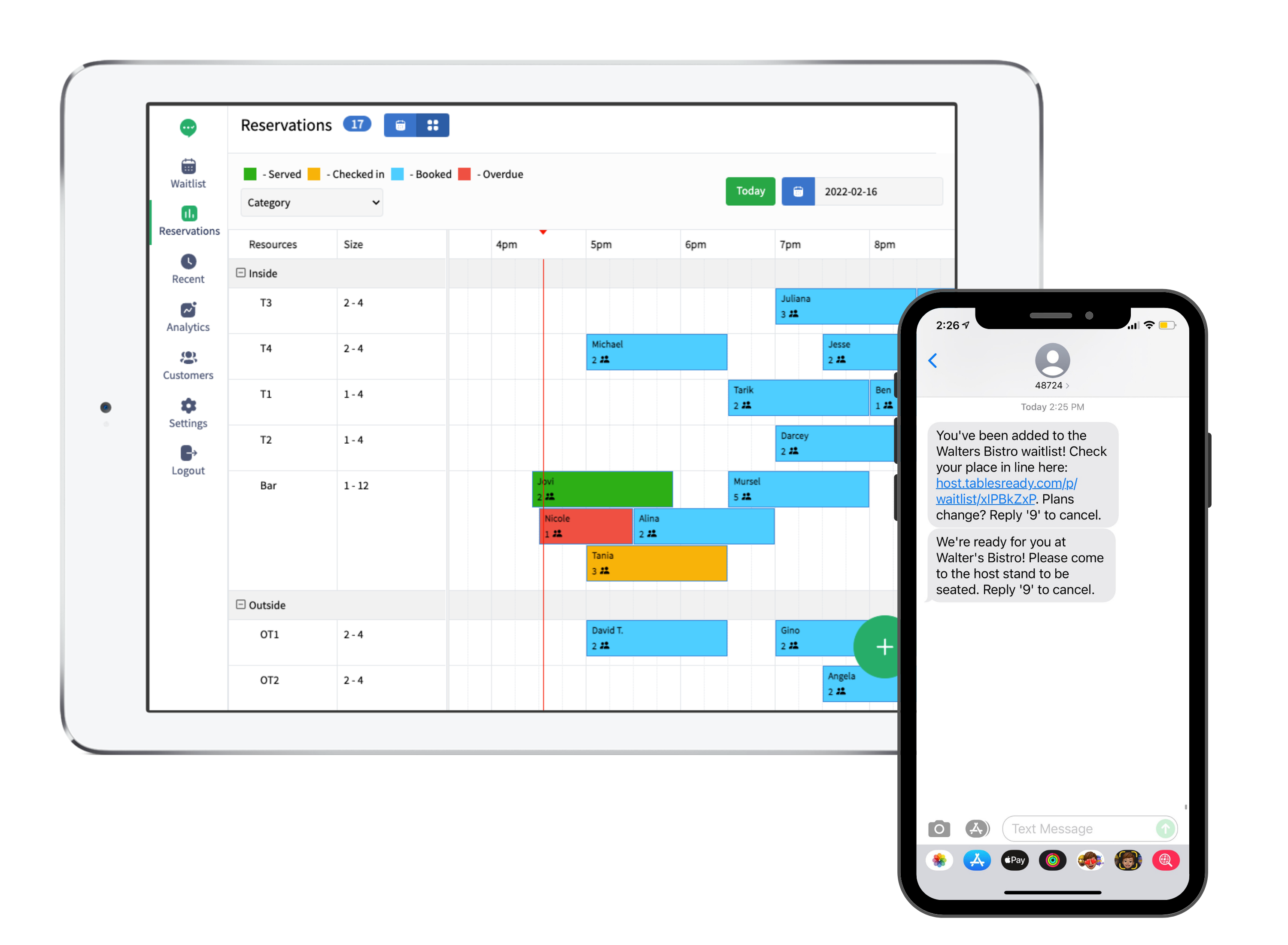 screenshot of TablesReady