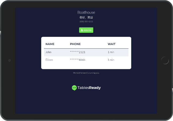 screenshot of TablesReady