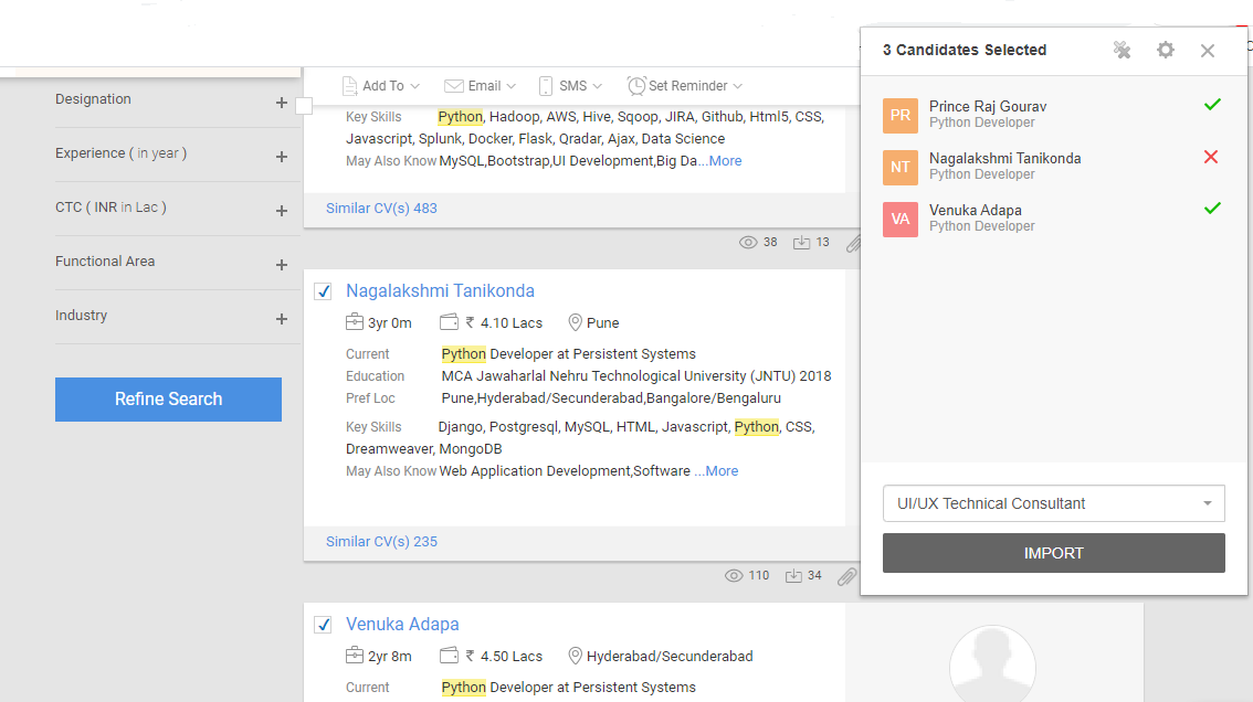 screenshot of Talentpool