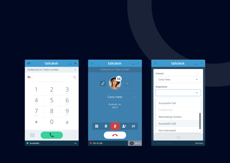 screenshot of Talkdesk