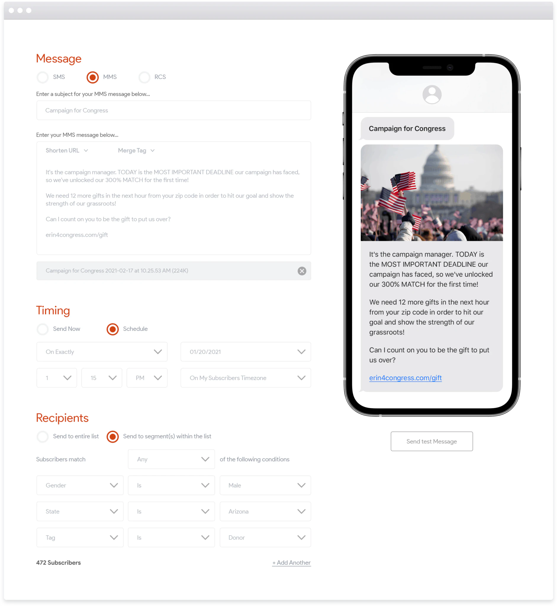 screenshot of Tatango