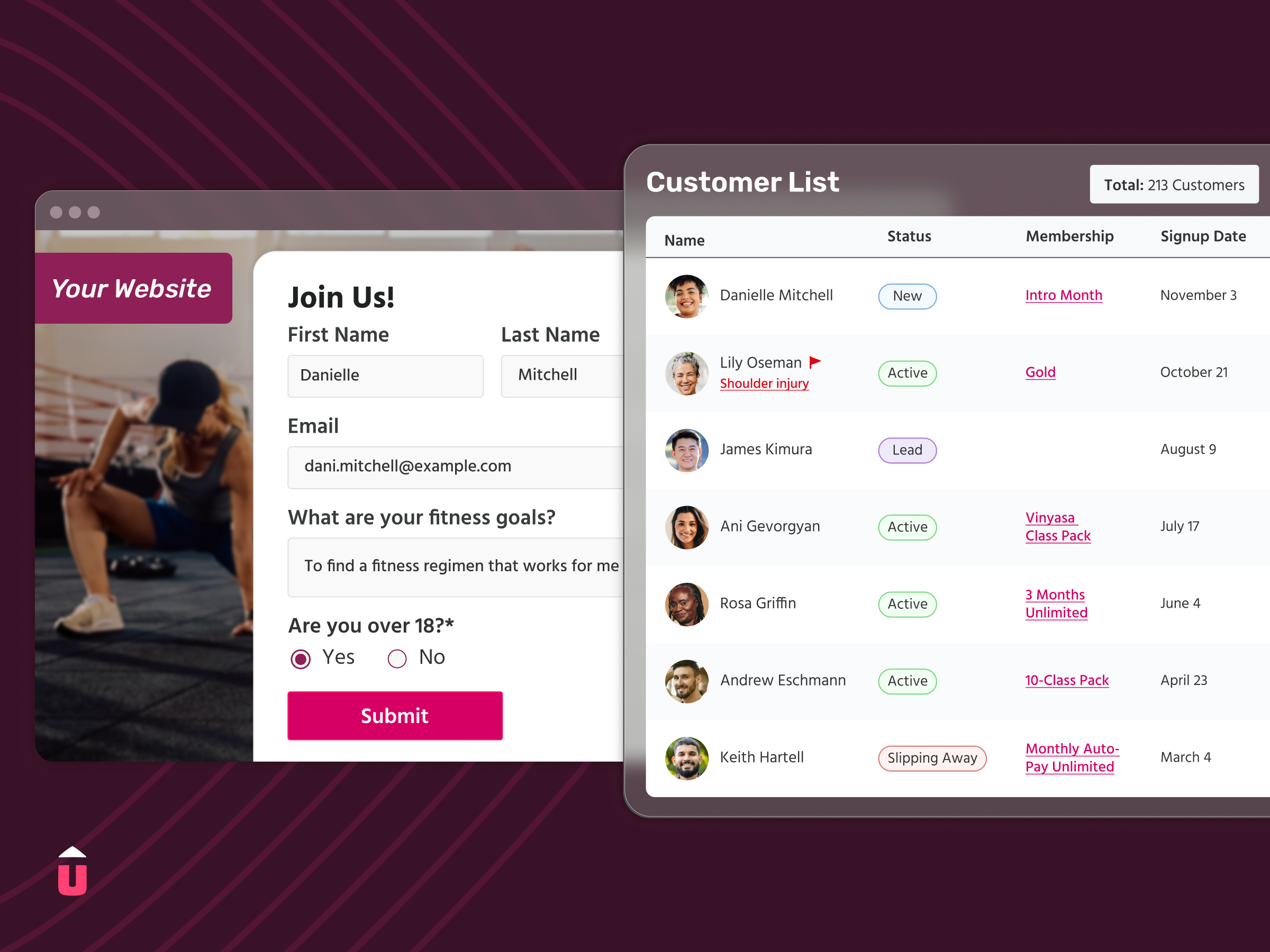 screenshot of TeamUp