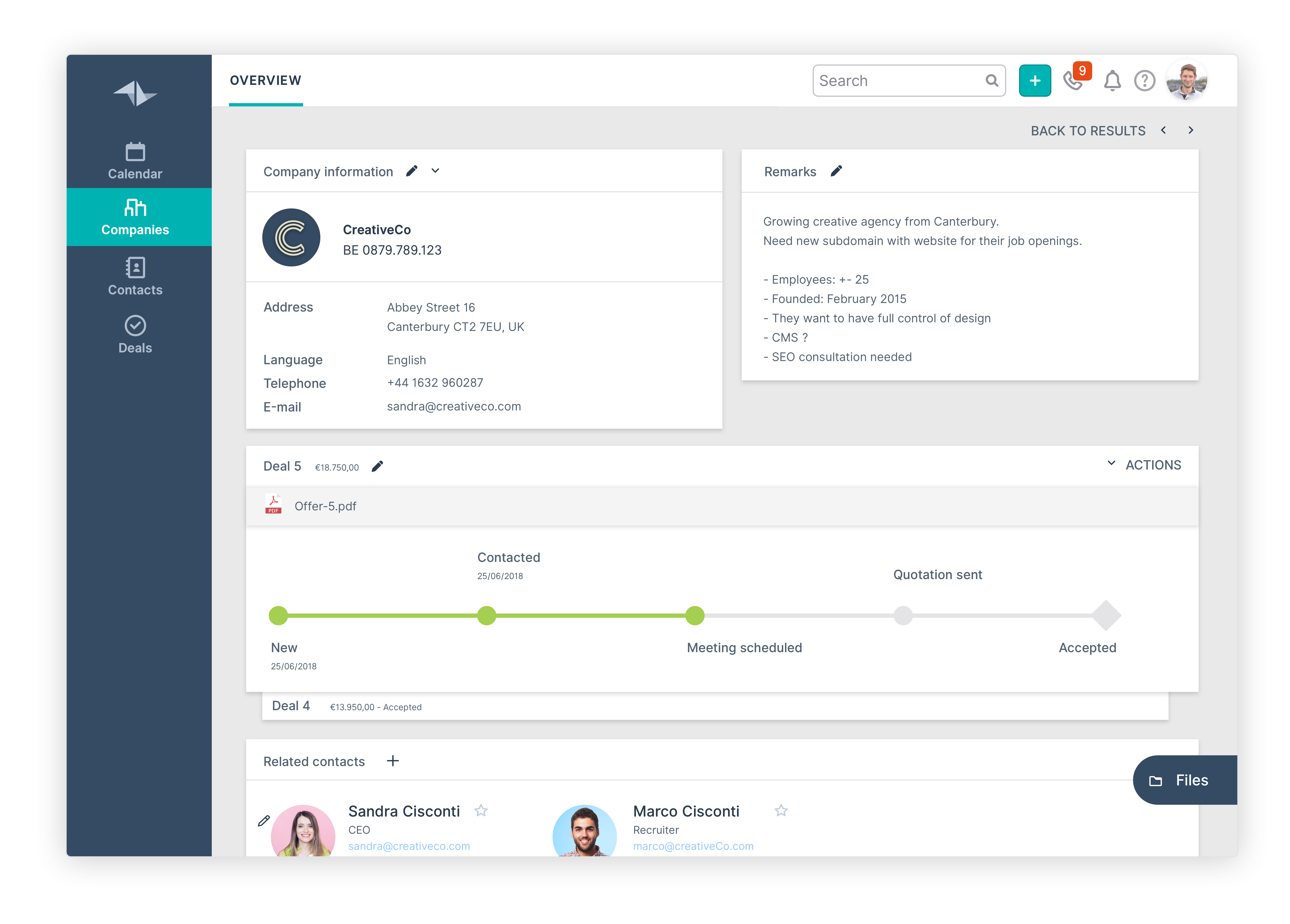 screenshot of Teamleader