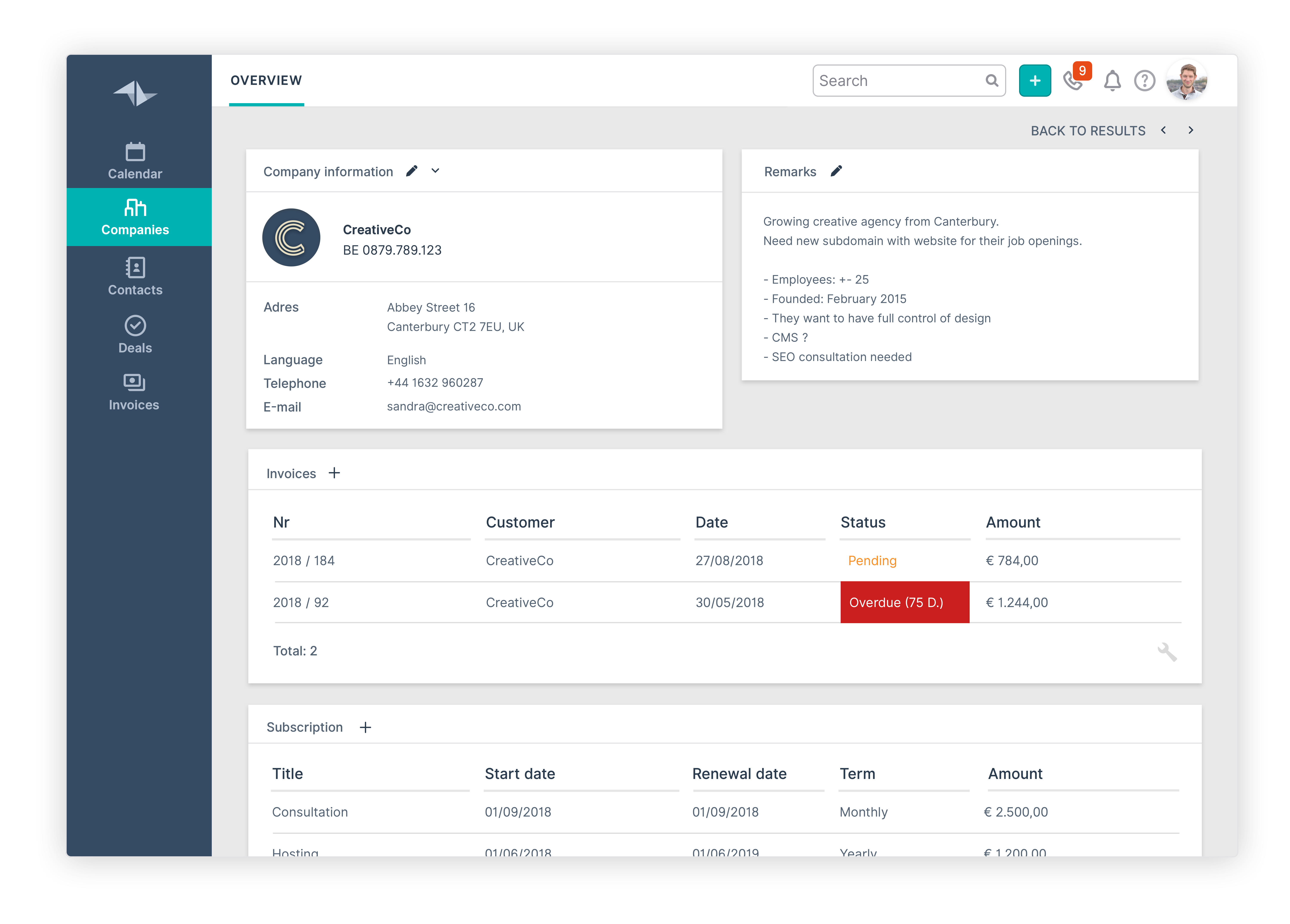screenshot of Teamleader