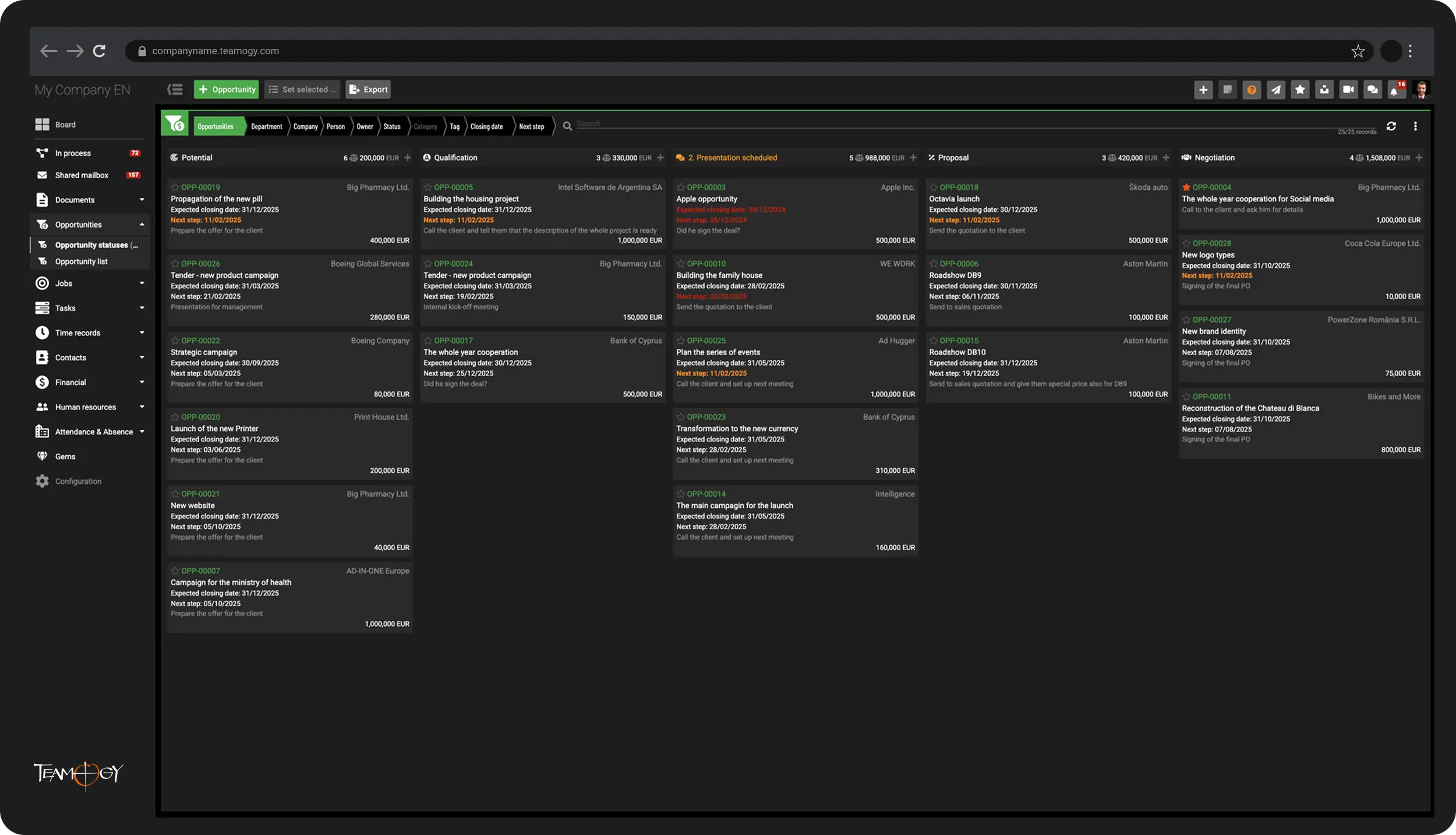 screenshot of Teamogy