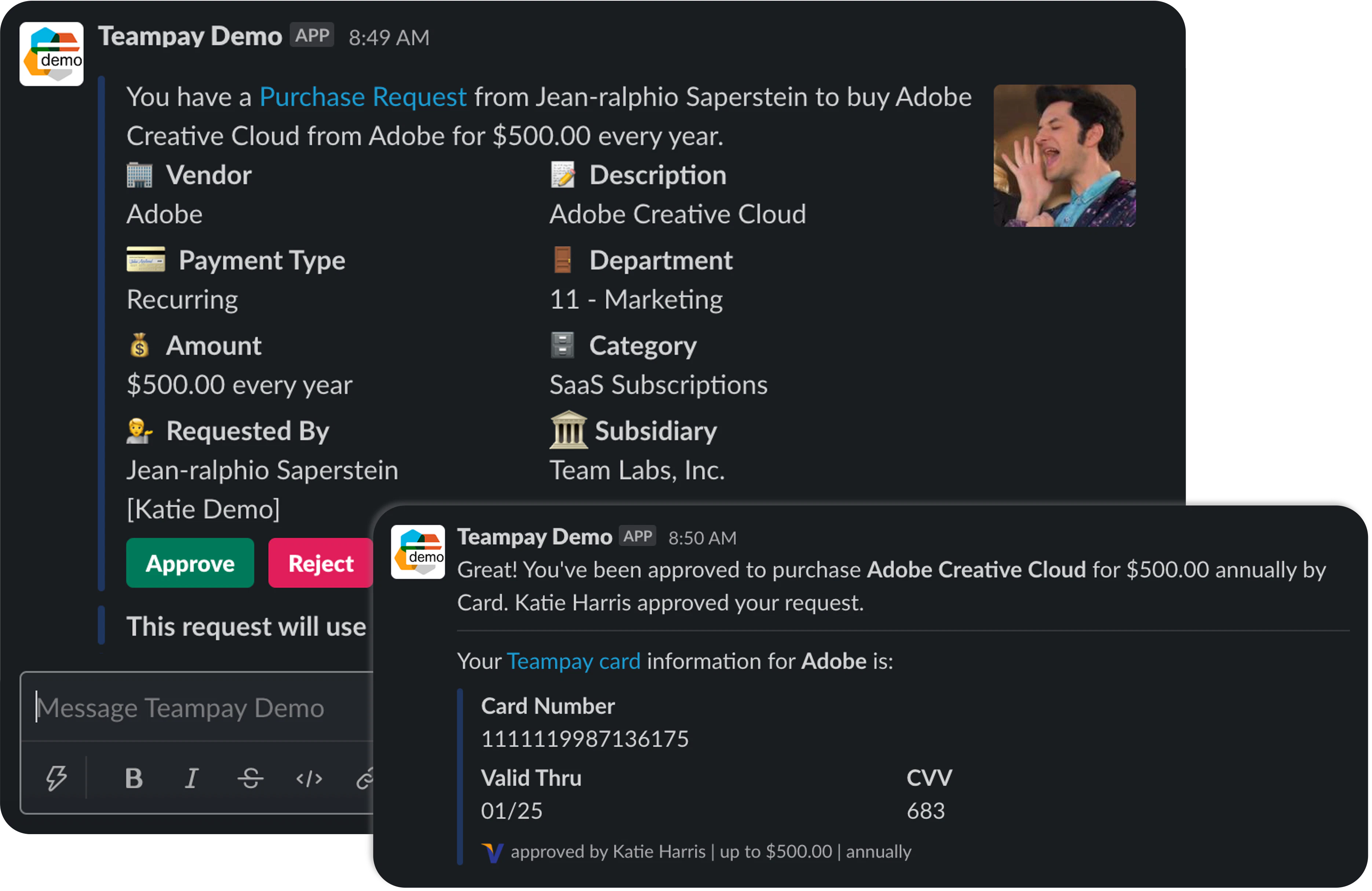 screenshot of Teampay