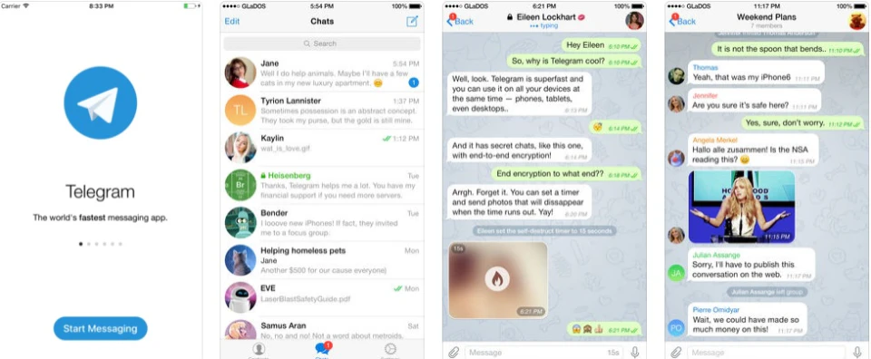 screenshot of Telegram