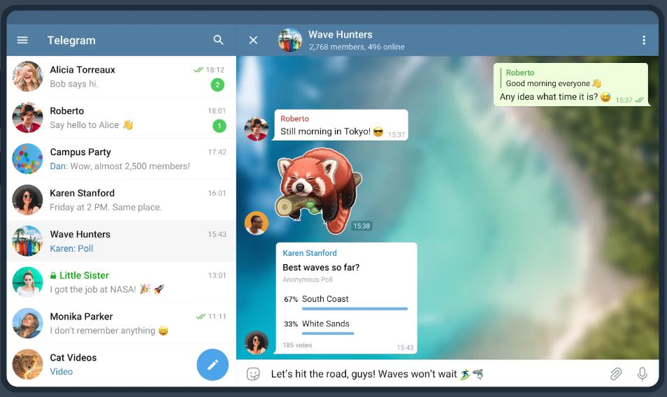 screenshot of Telegram