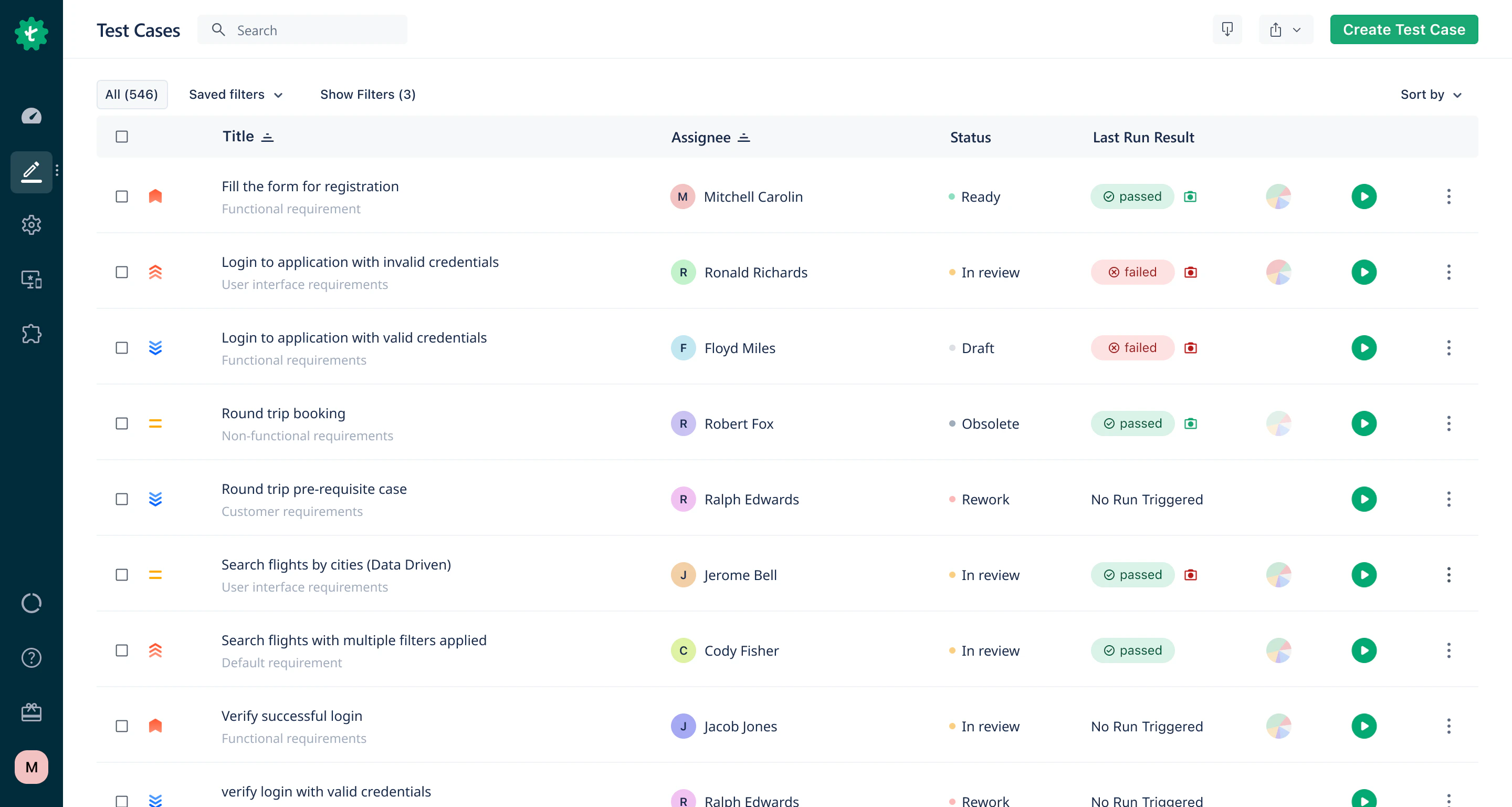 screenshot of Testsigma