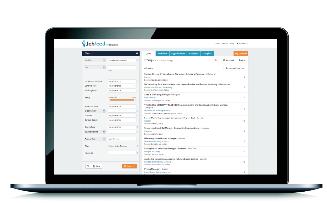 screenshot of Textkernel