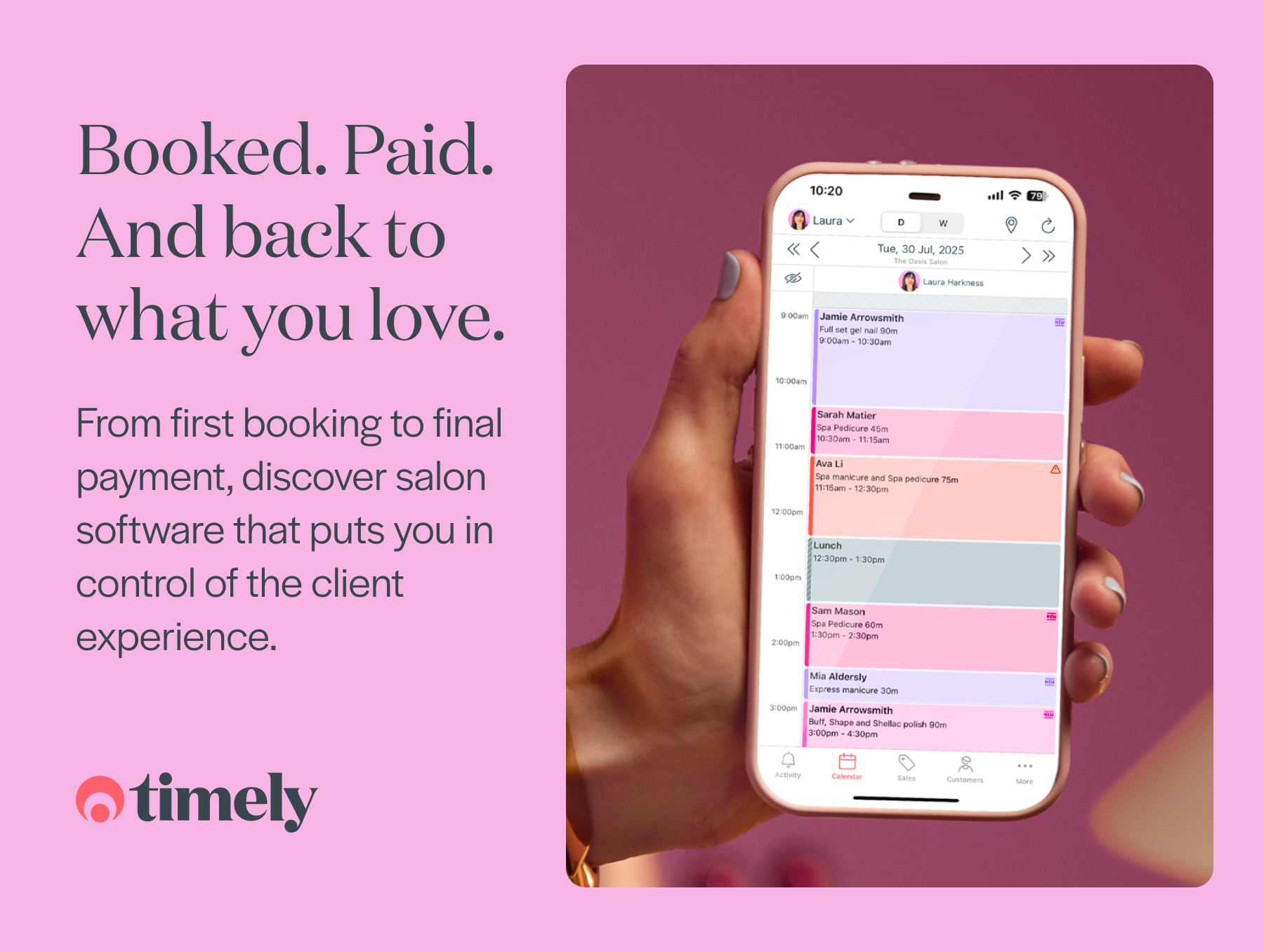 screenshot of Timely