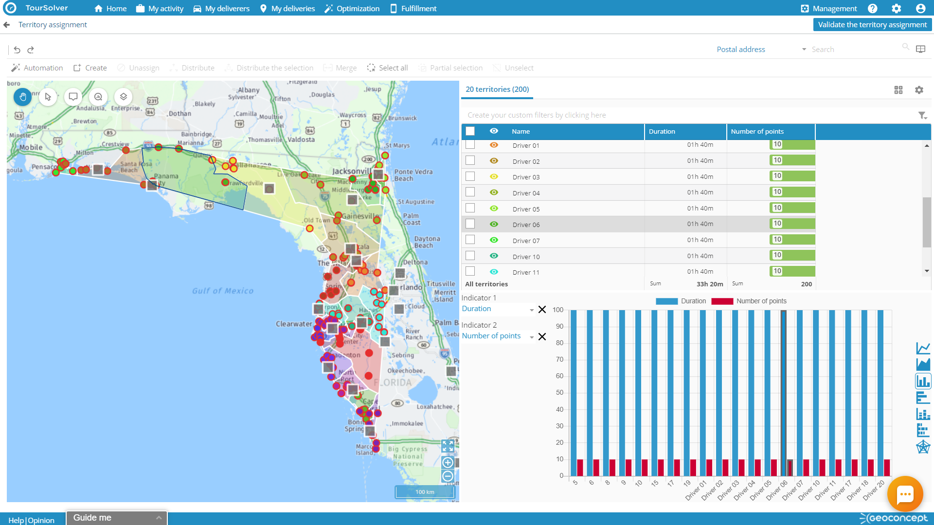 screenshot of TourSolver