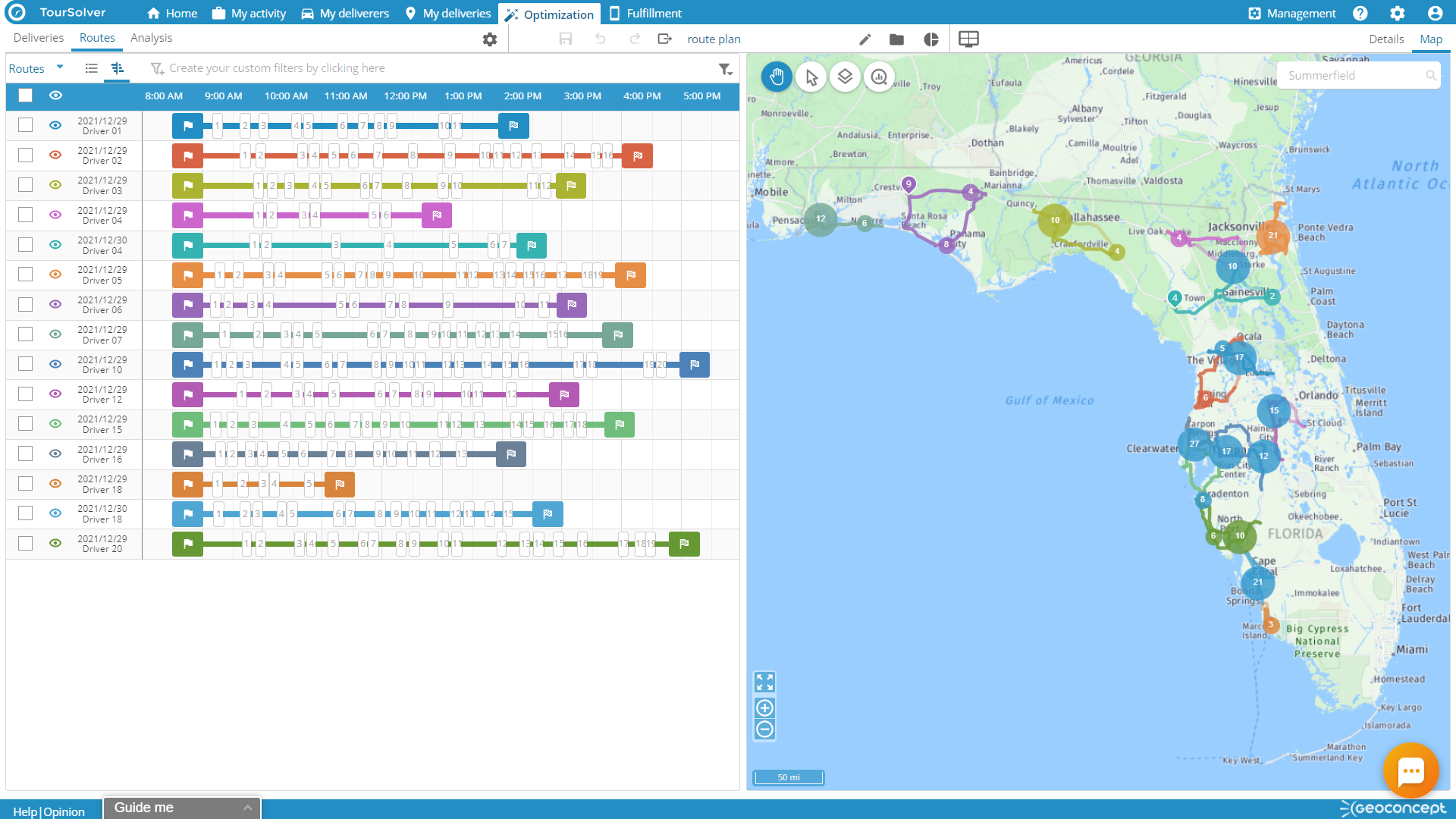 screenshot of TourSolver