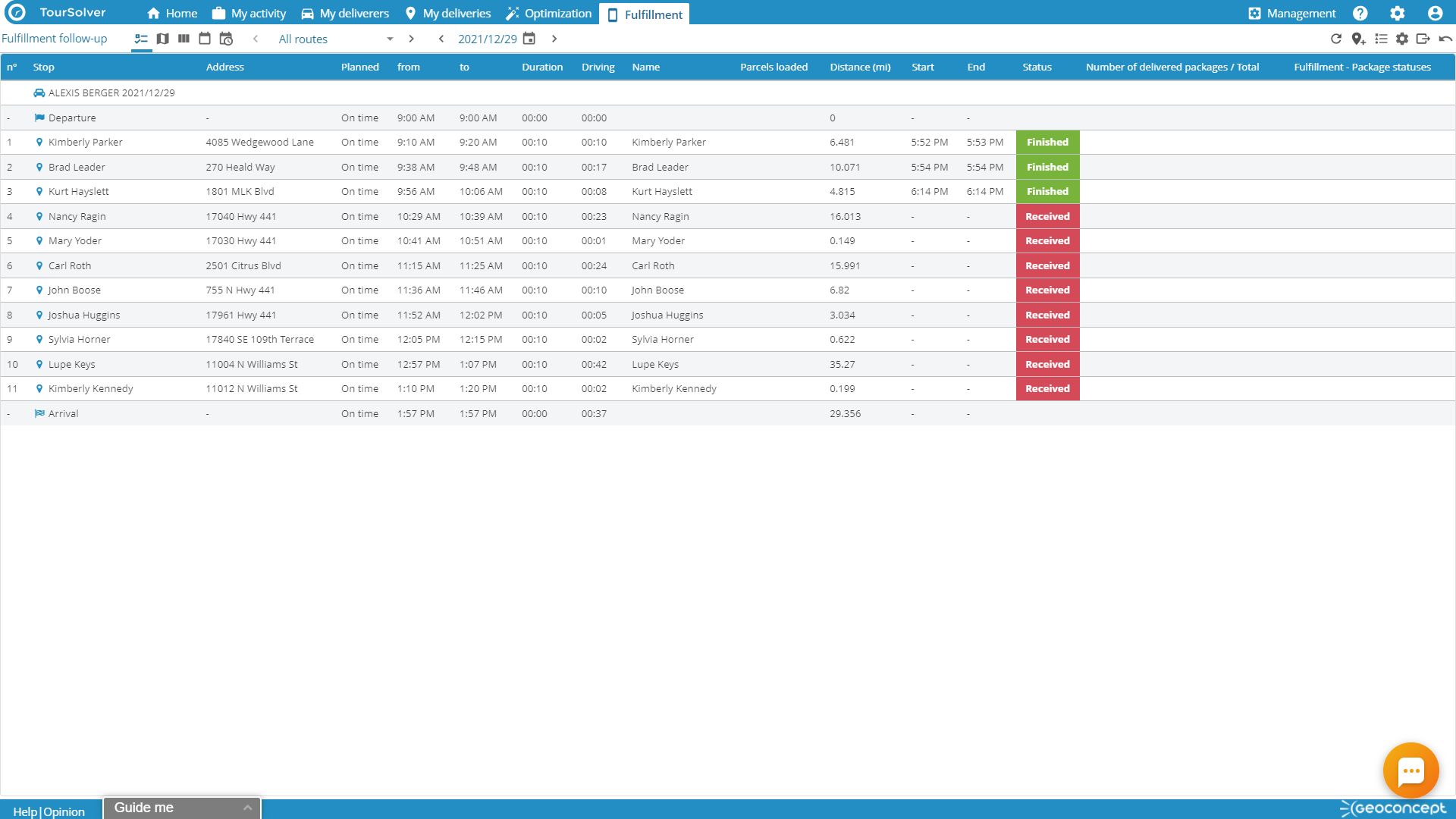 screenshot of TourSolver
