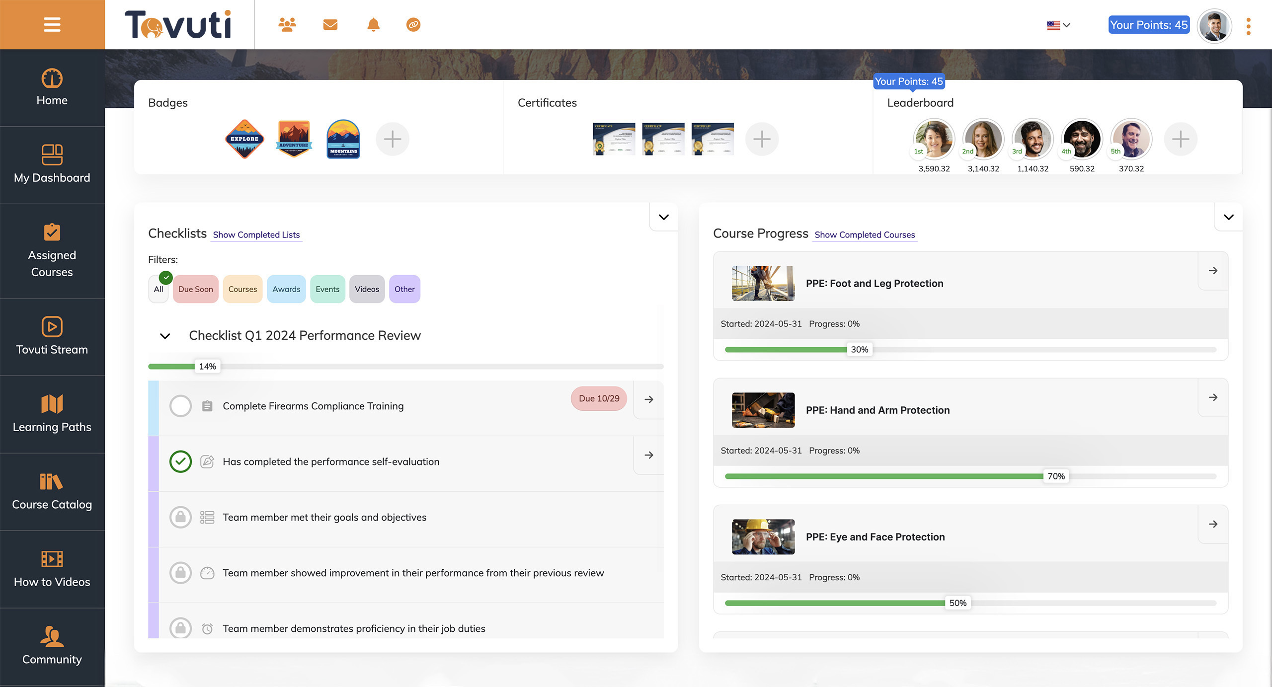 screenshot of Tovuti