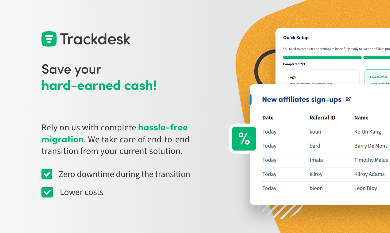 screenshot of Trackdesk