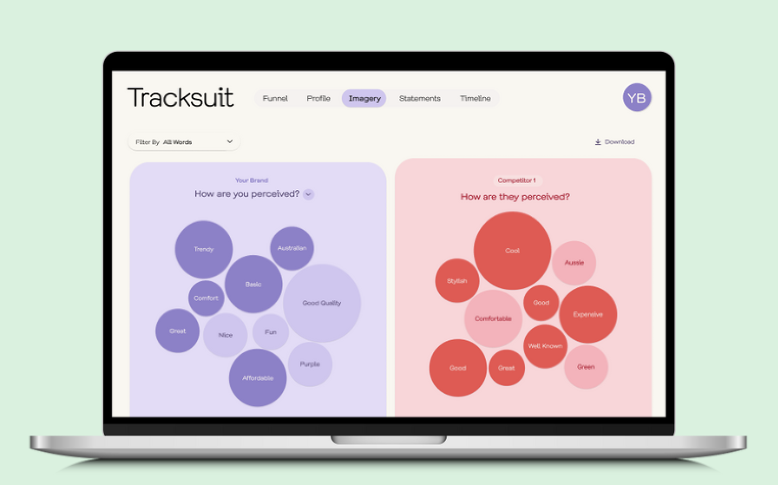 screenshot of Tracksuit