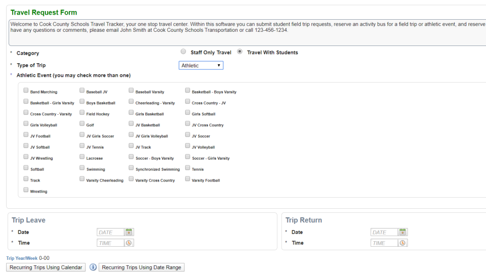 screenshot of TravelTracker-Trips