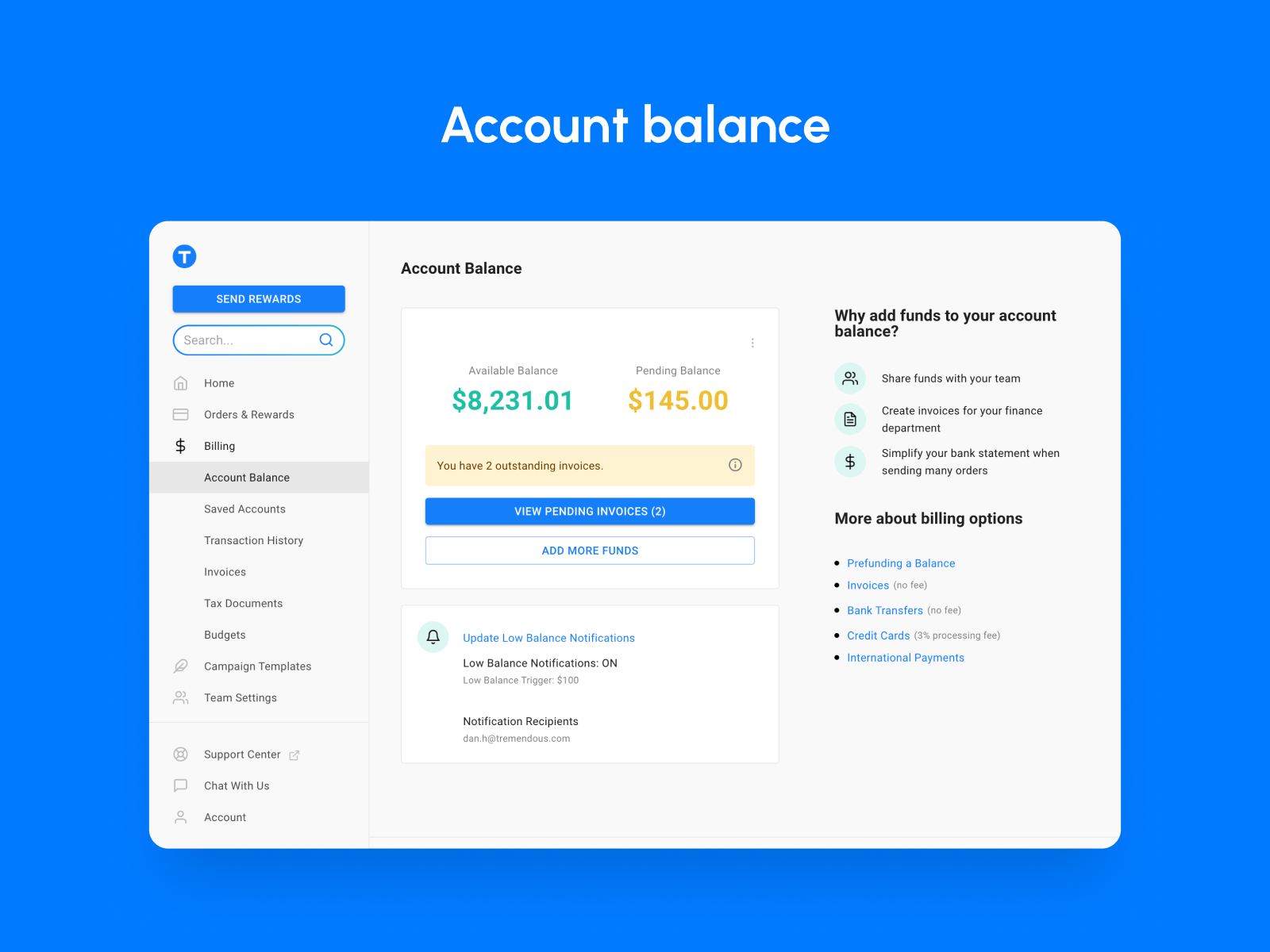 screenshot of Tremendous