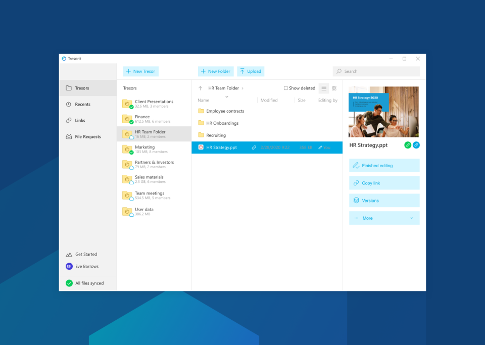 screenshot of Tresorit