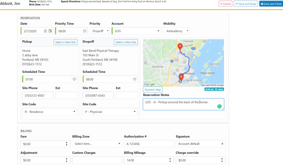 screenshot of TripMaster