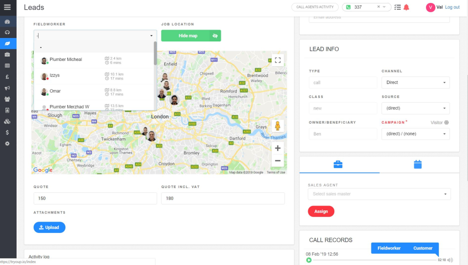 screenshot of Tryoup