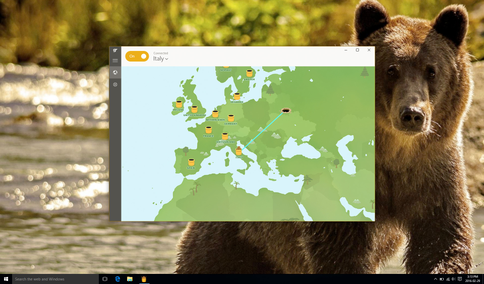 screenshot of TunnelBear