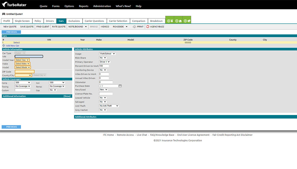 screenshot of TurboRater