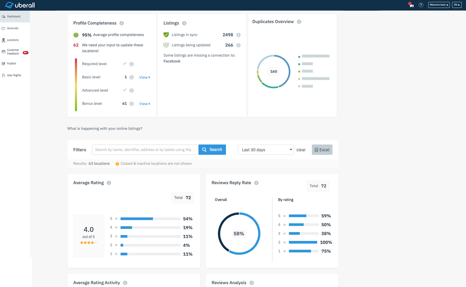 screenshot of Uberall
