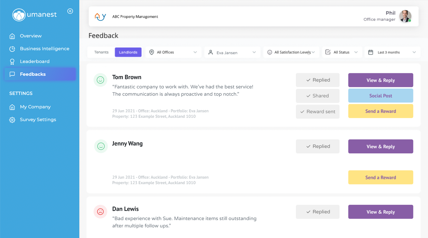 screenshot of Umanest