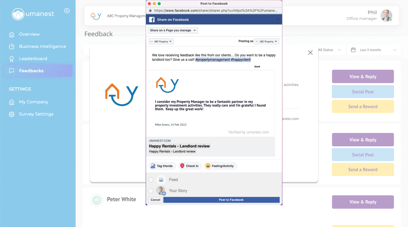 screenshot of Umanest