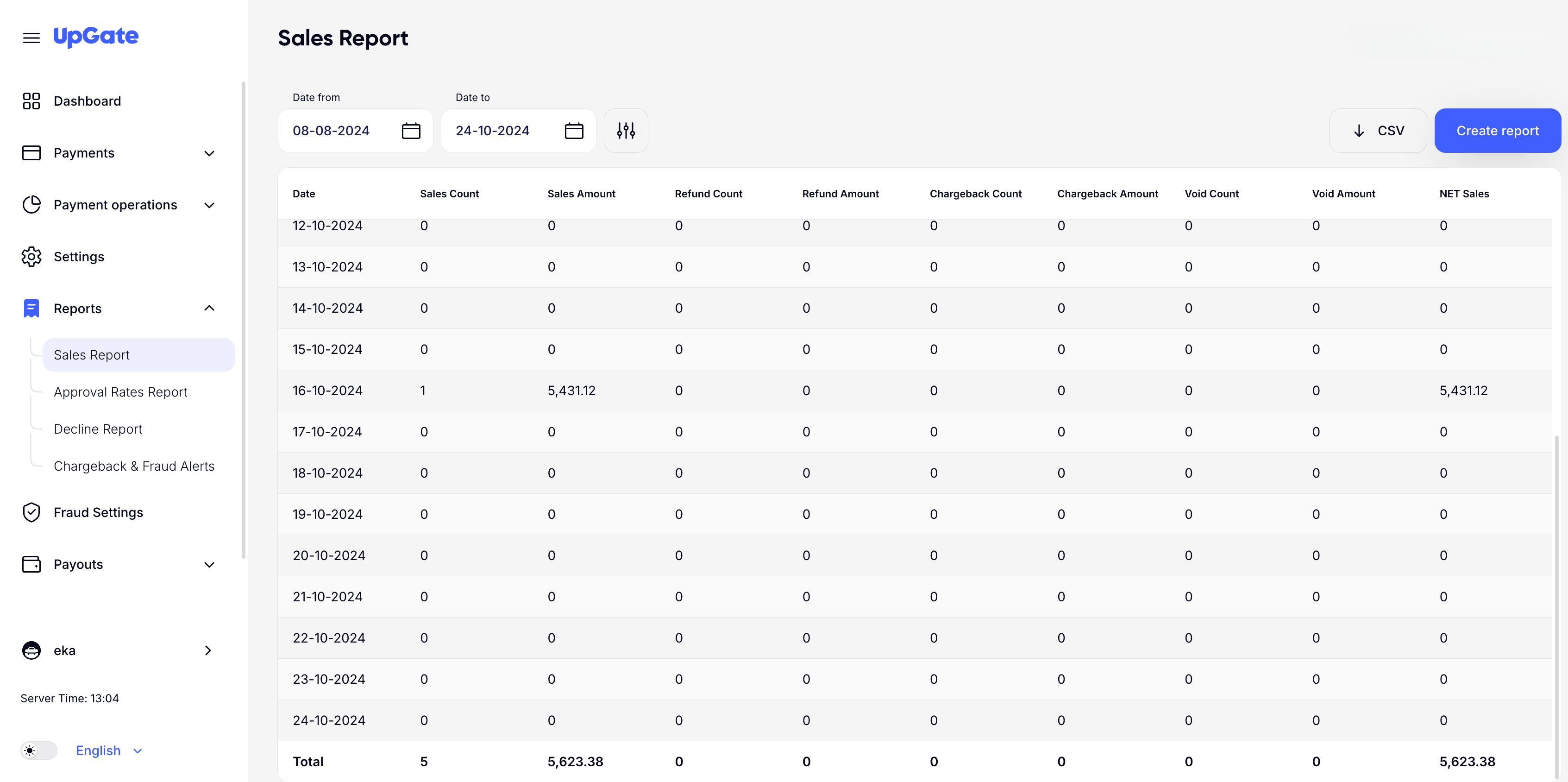 screenshot of UpGate