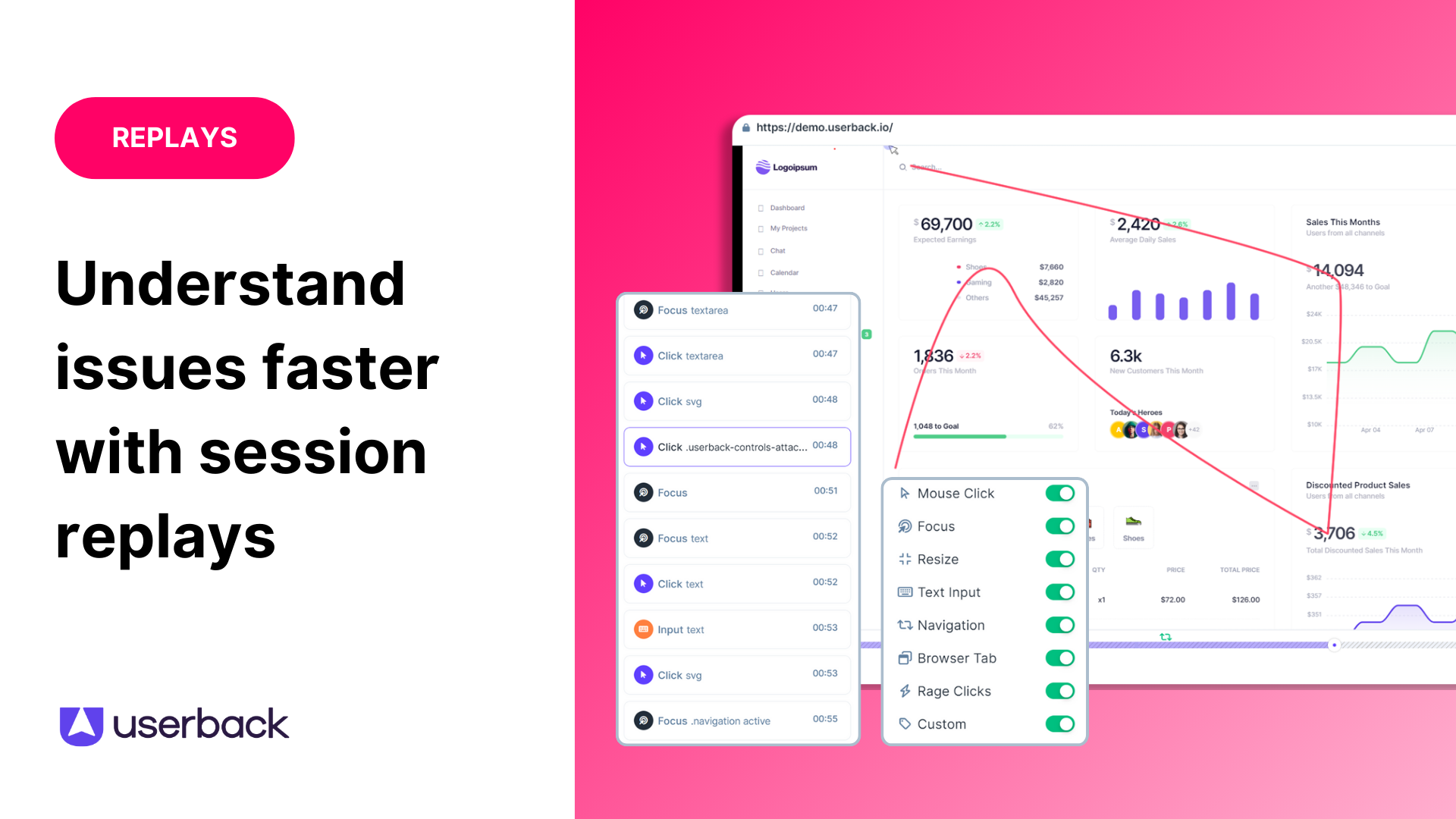 screenshot of Userback