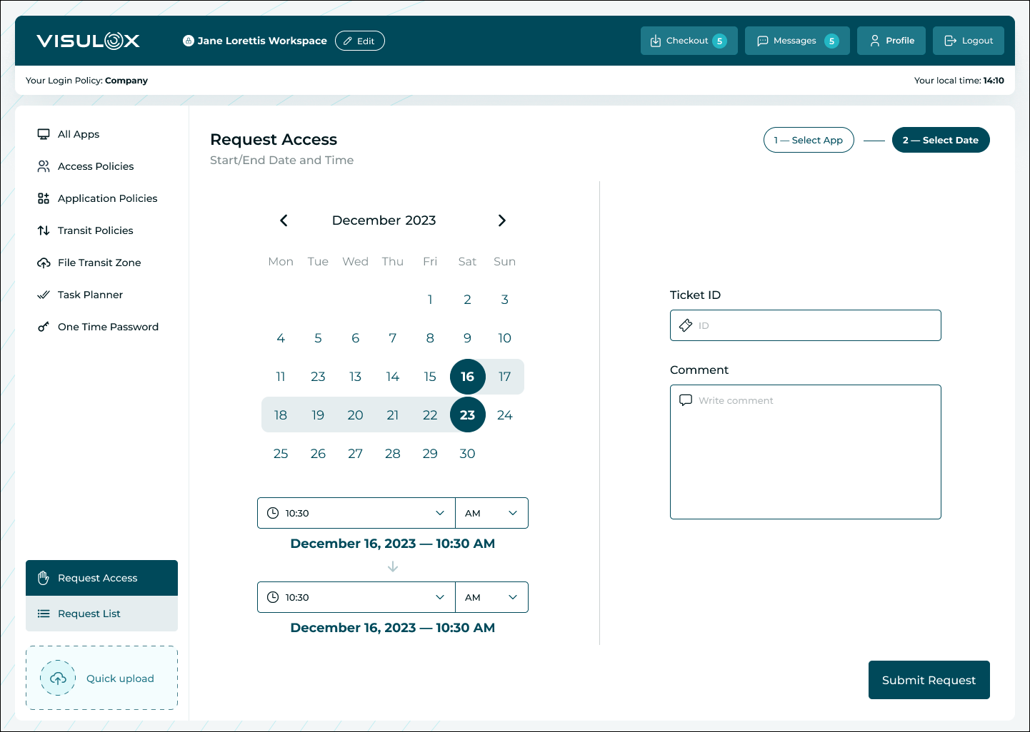 screenshot of VISULOX