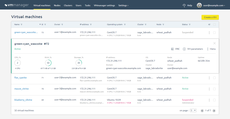 screenshot of VMmanager