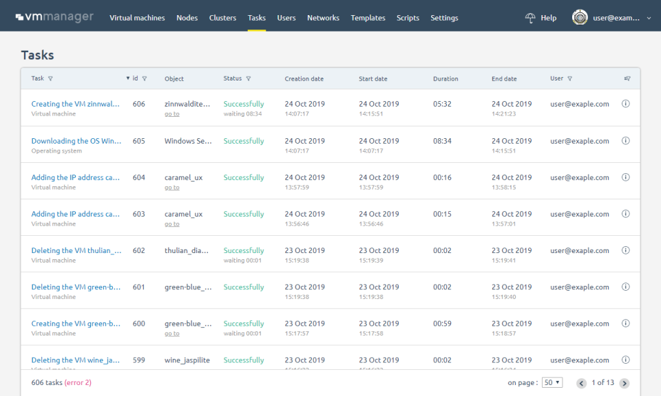 screenshot of VMmanager