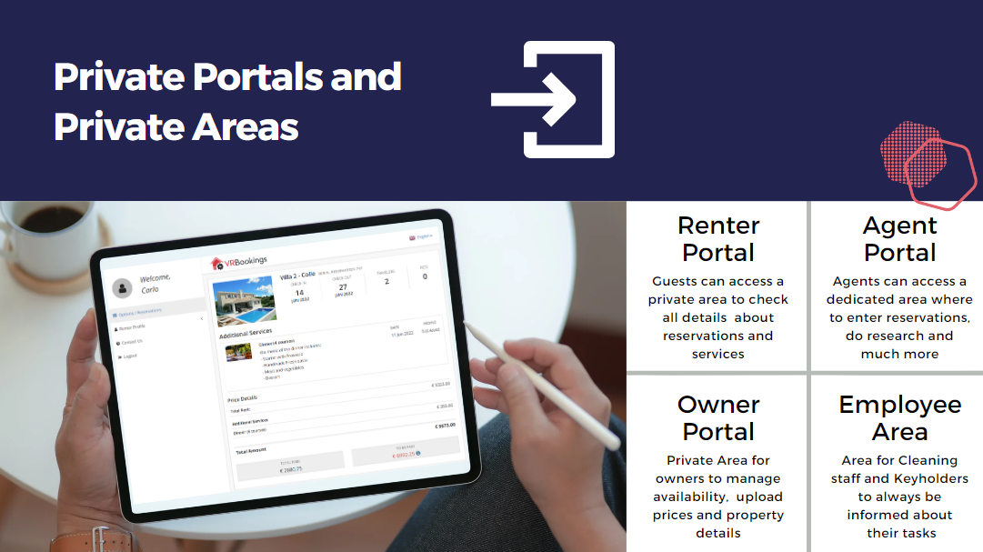 screenshot of VRBookings