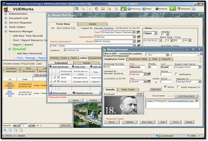 screenshot of VUEWorks