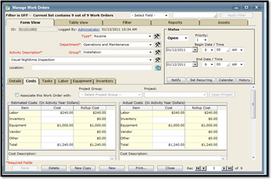 screenshot of VUEWorks