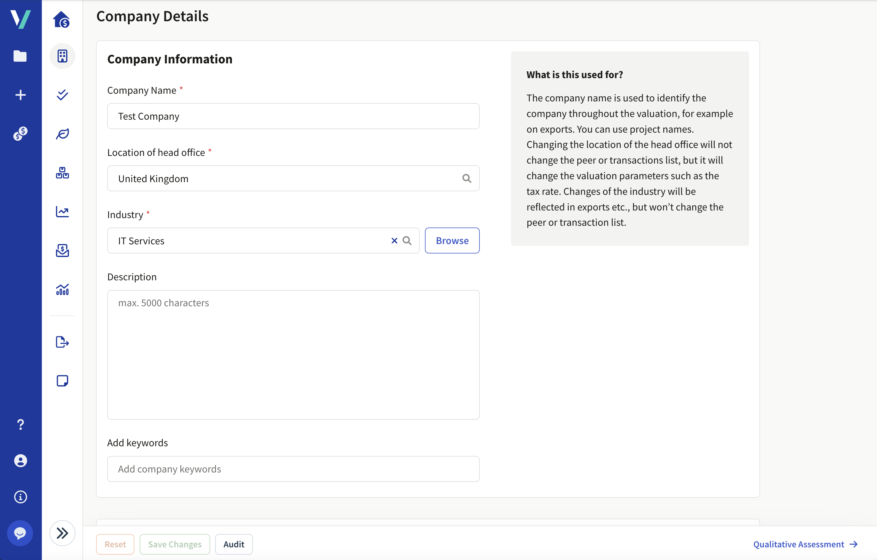screenshot of Valutico