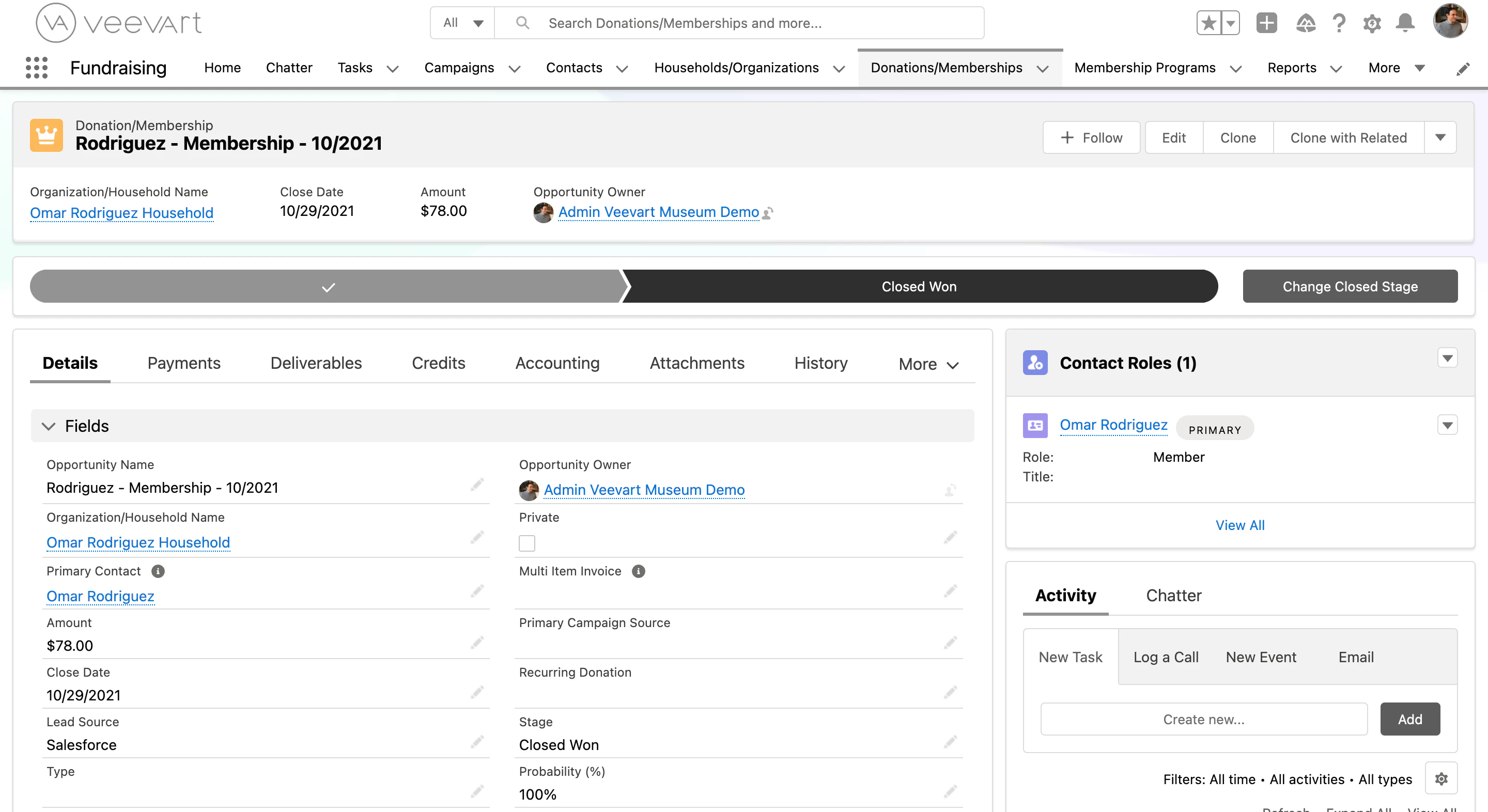 screenshot of Veevart