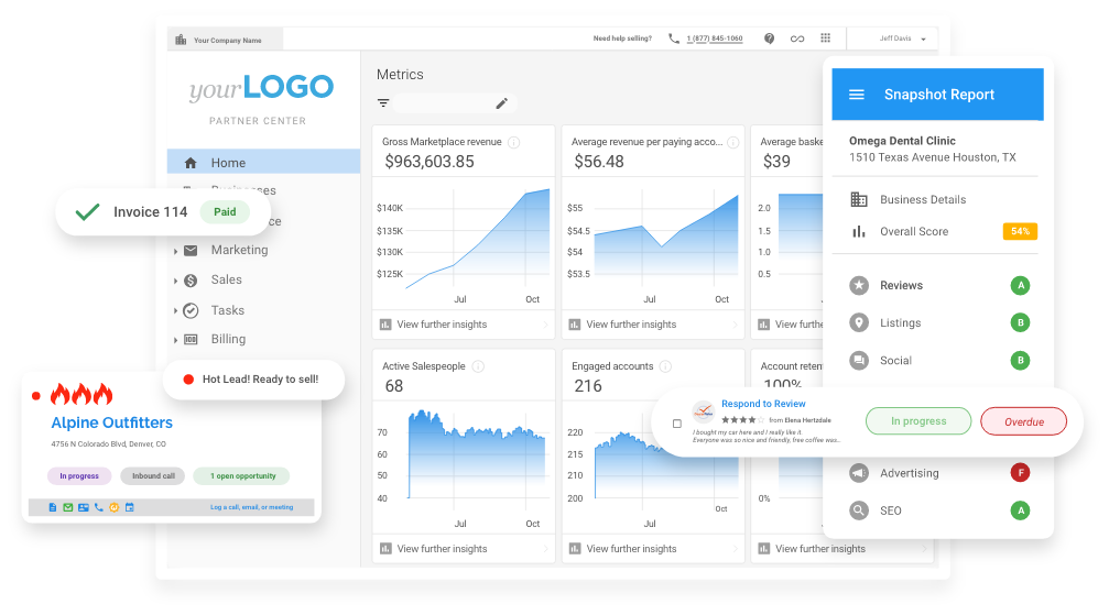 screenshot of Vendasta