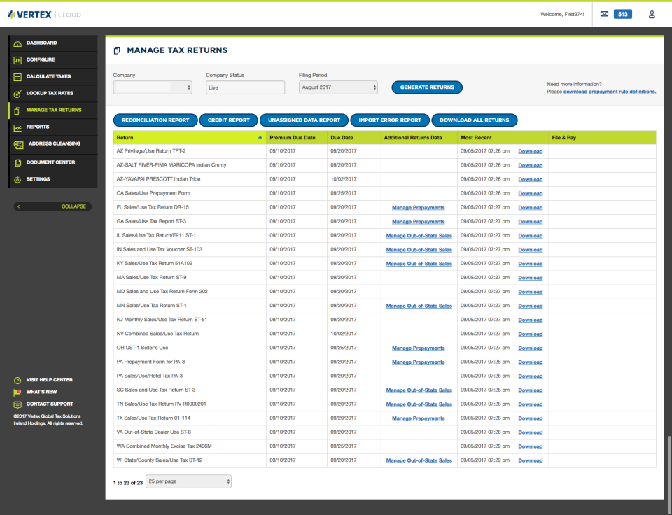 screenshot of Vertex