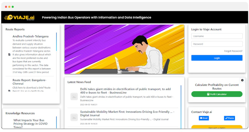screenshot of Viaje.ai