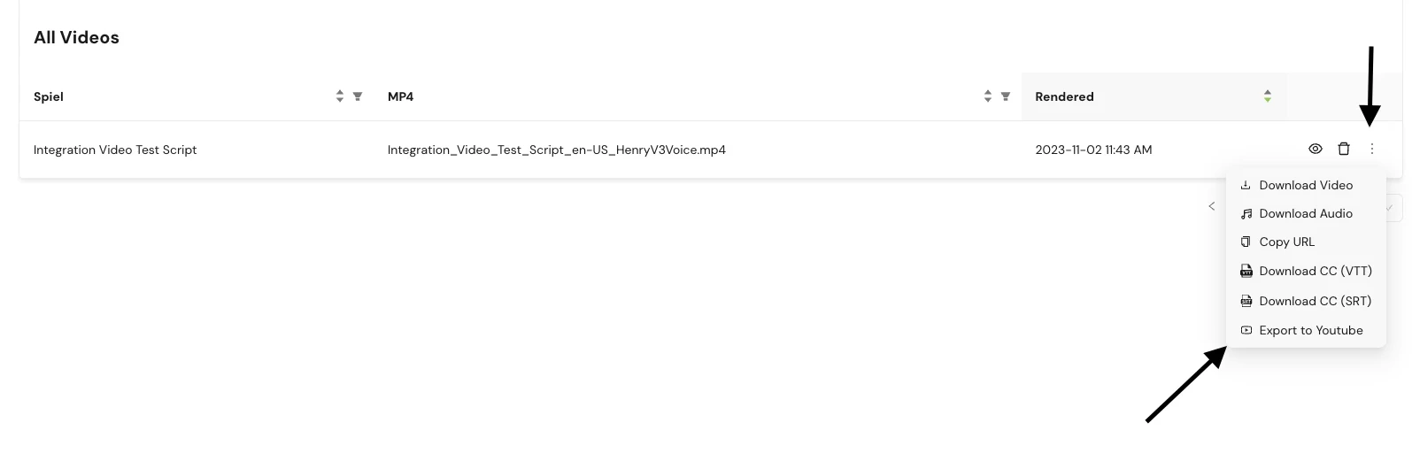 screenshot of Videate