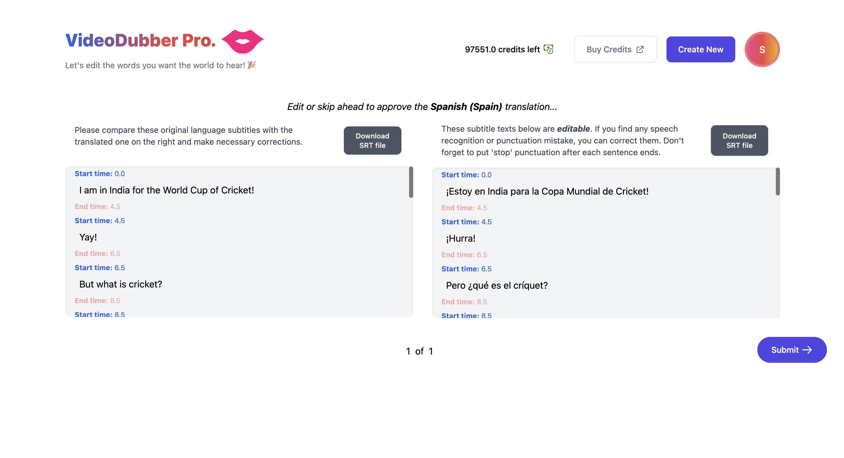 screenshot of VideoDubber